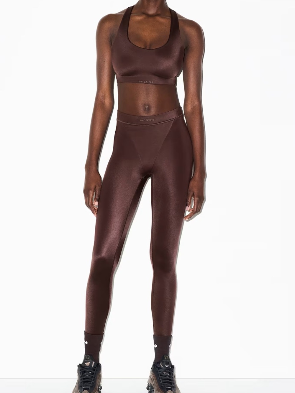 Skims Set in Phoenix BOTH Medium Shine Legging & Shine Long Line Bra